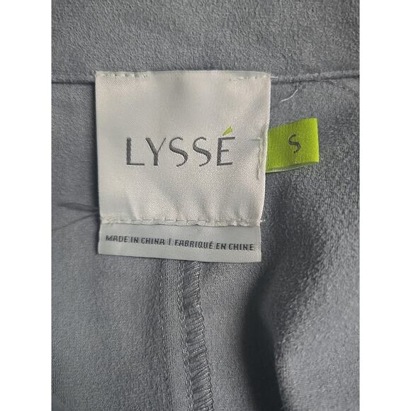LYSSE Light Blue Zippered Faux Suede Crop Moto Jacket Small - Picture 3 of 9